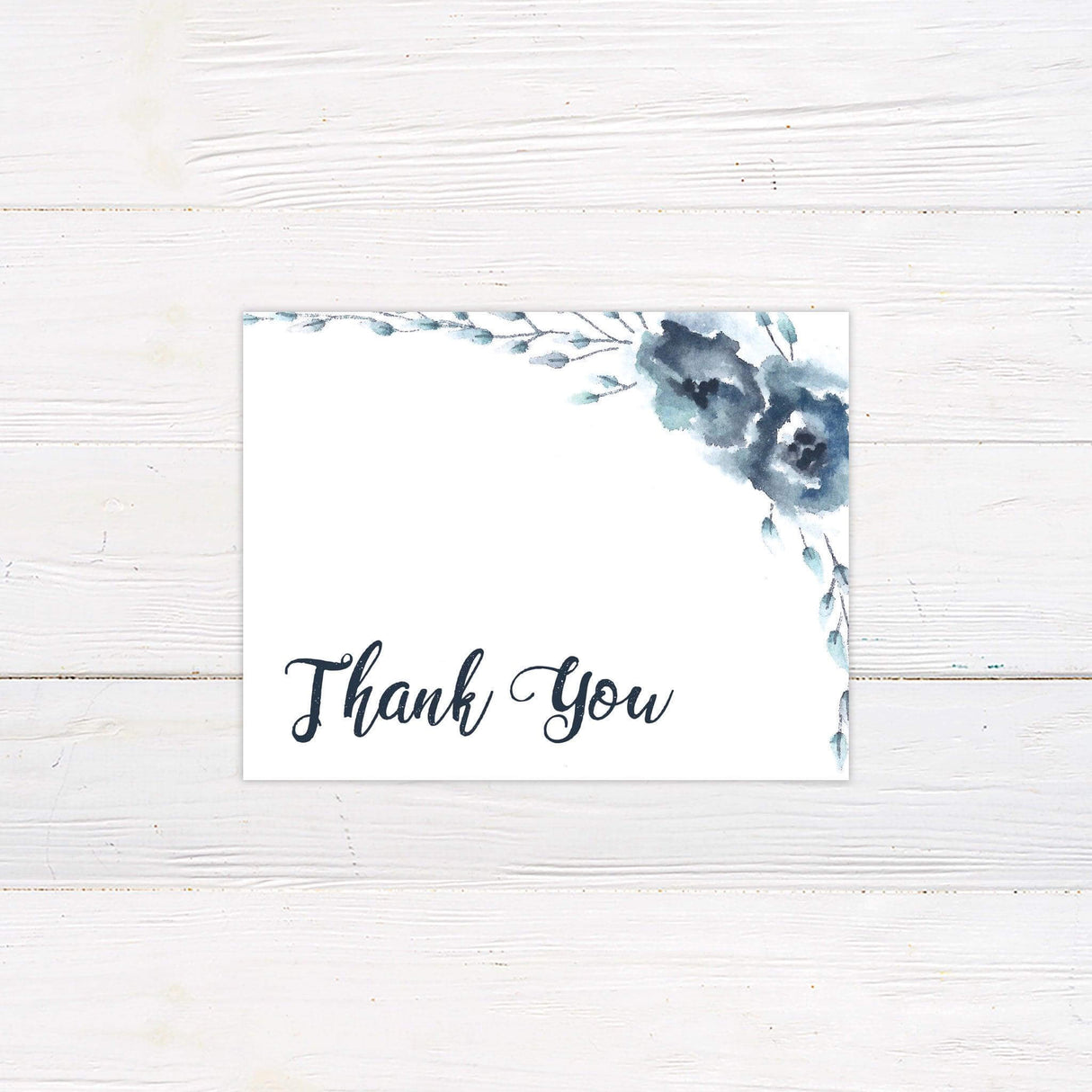 Blue Rose Thank You Card - goprintplus