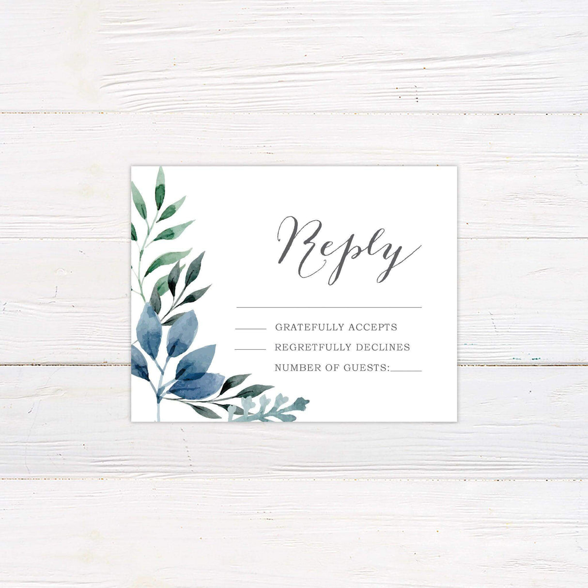 Watercolor Leaves RSVP - goprintplus