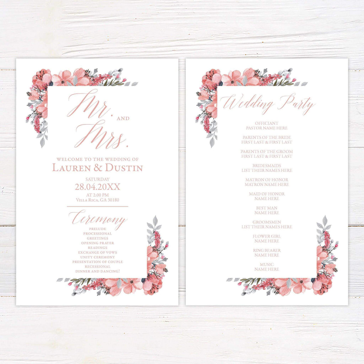 Blush Blooms Invitations - goprintplus
