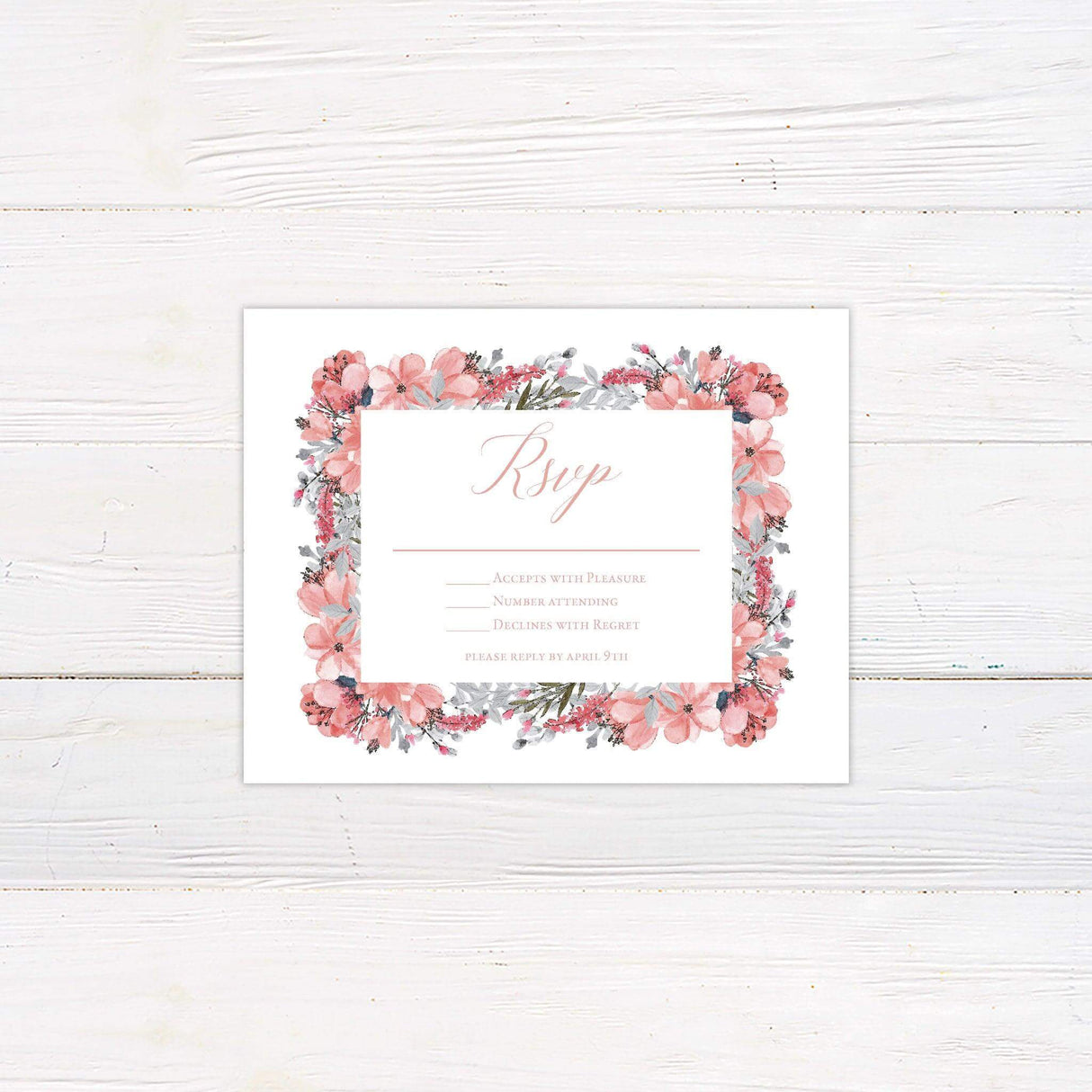 Blush Blooms RSVP - goprintplus