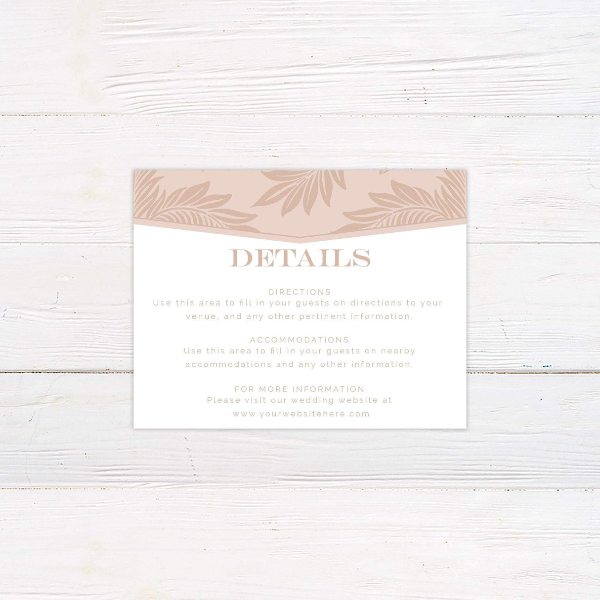 Blush Botanical Details Cards - goprintplus