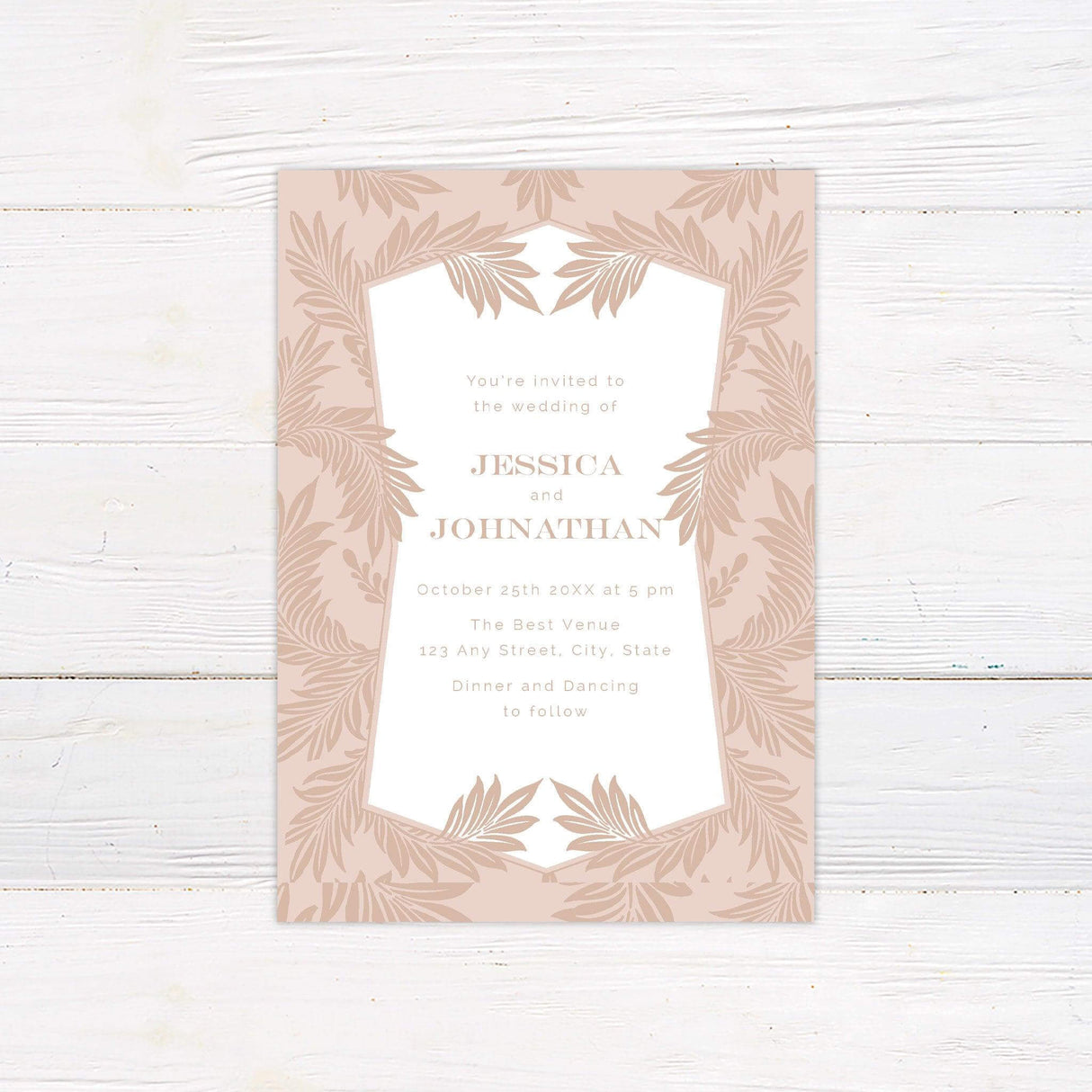 Blush Botanical Invitations - goprintplus