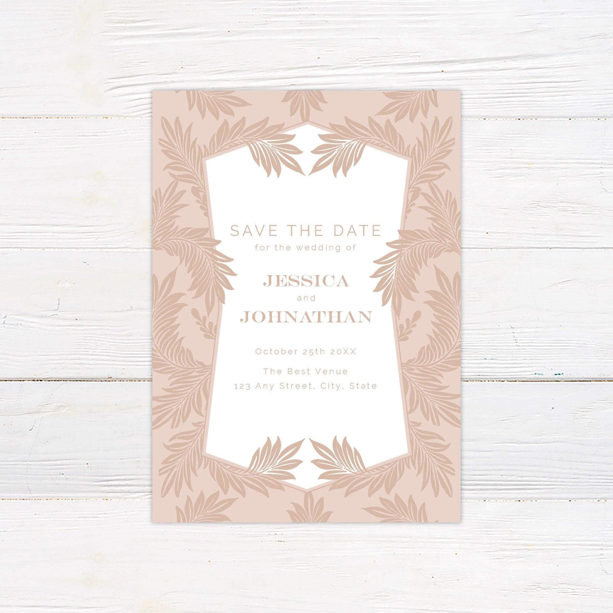 Blush Botanical Save The Date - goprintplus