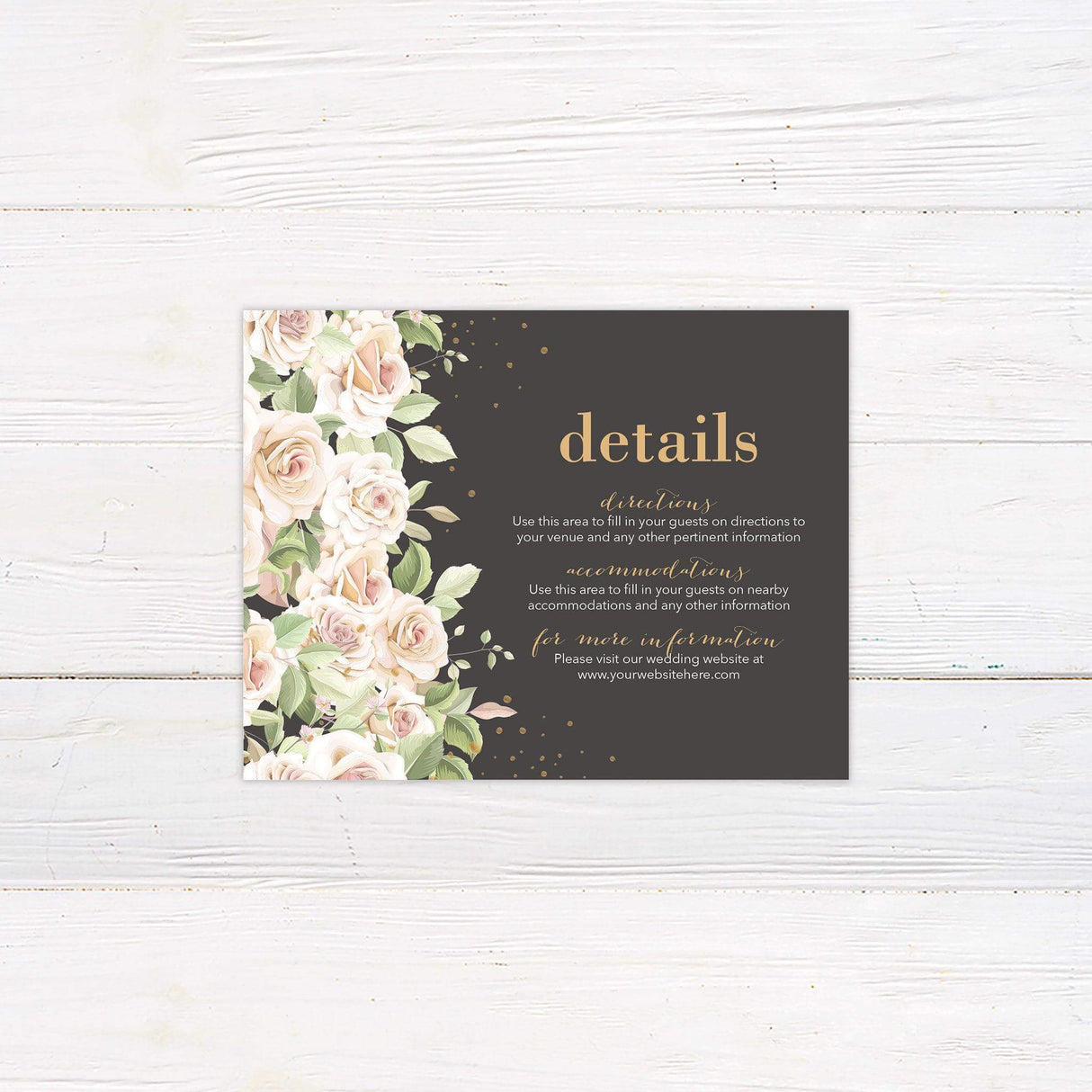 Blush Pink Roses Details Cards - goprintplus