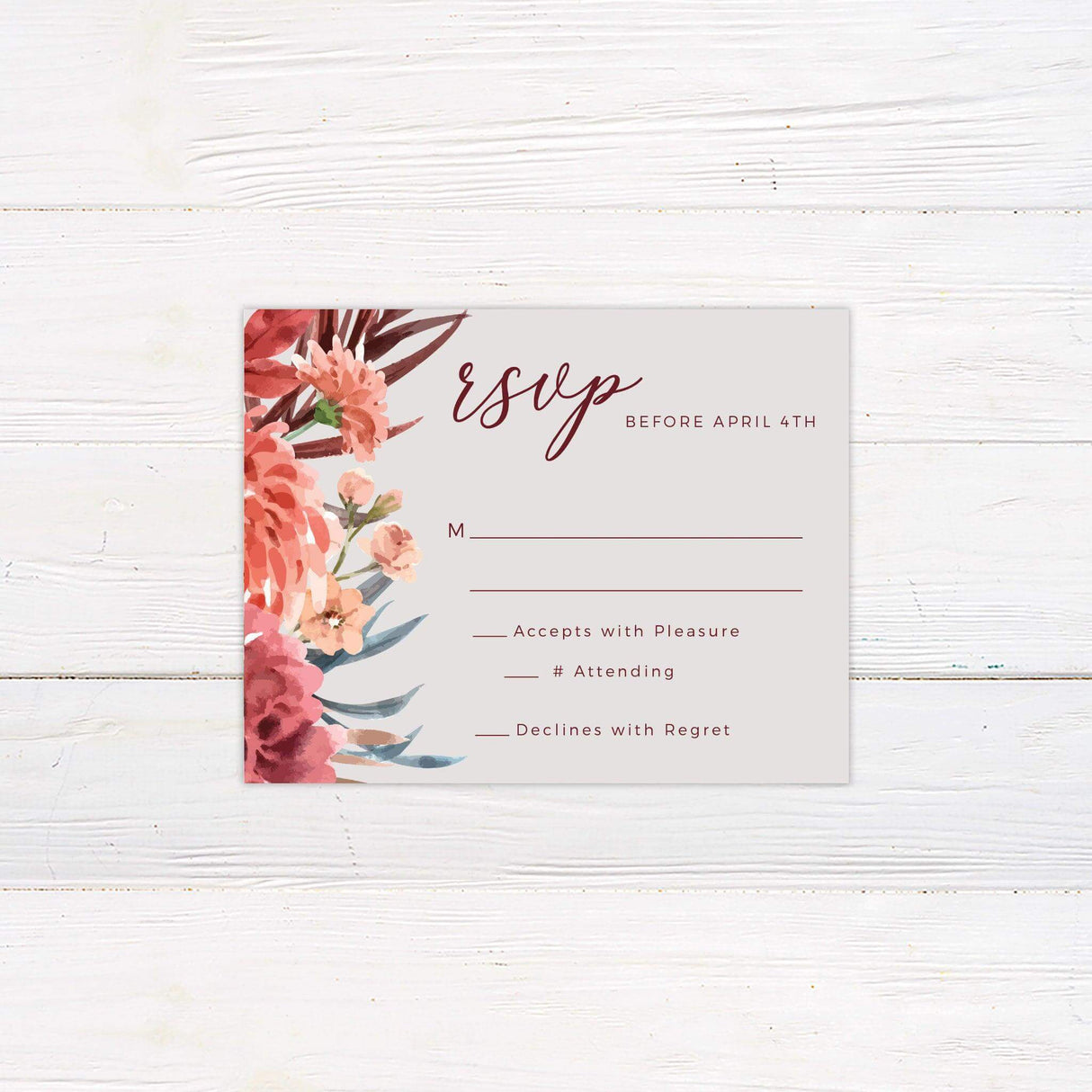 Bold Floral Bloom Invitation - goprintplus