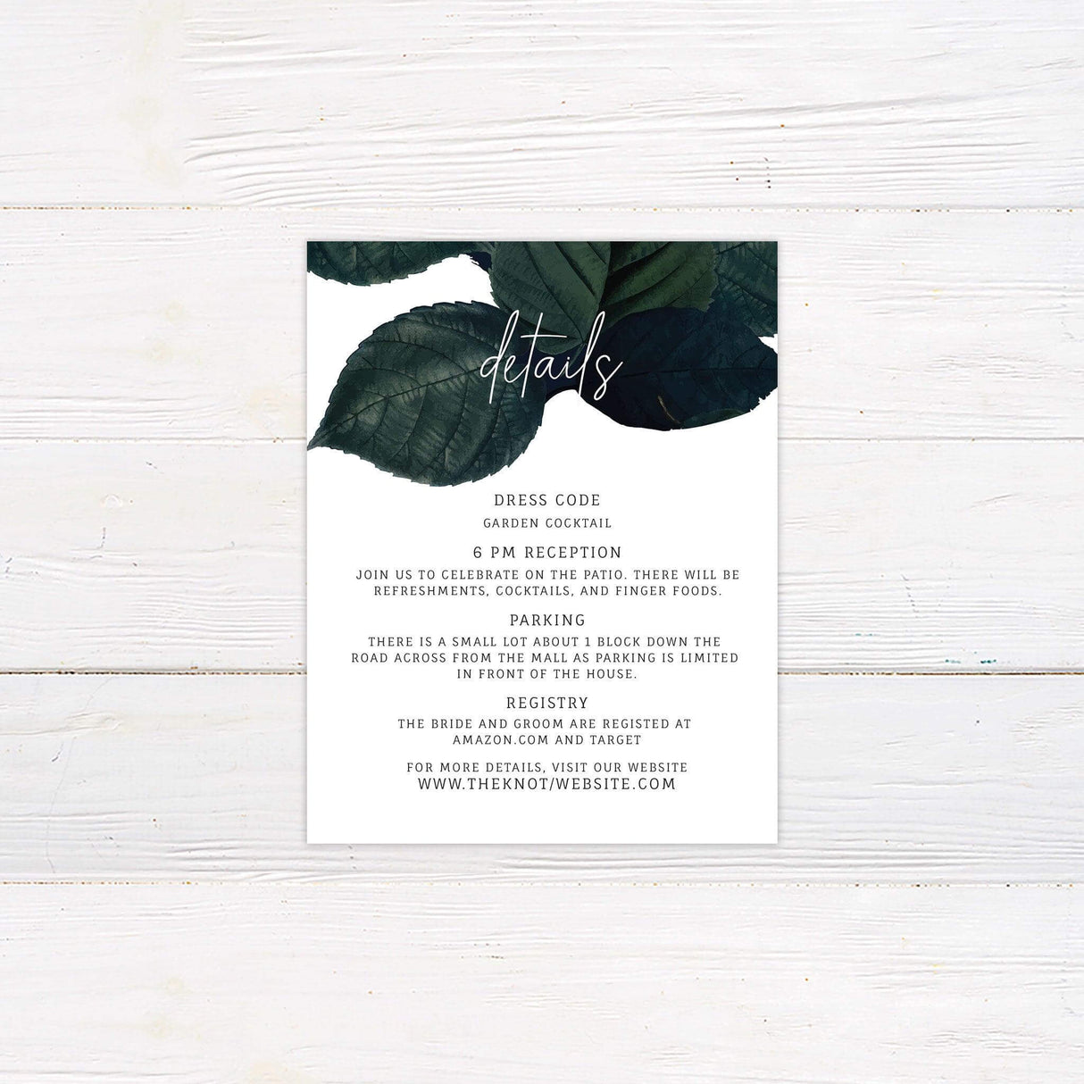 Bold Leaf Details Cards - goprintplus