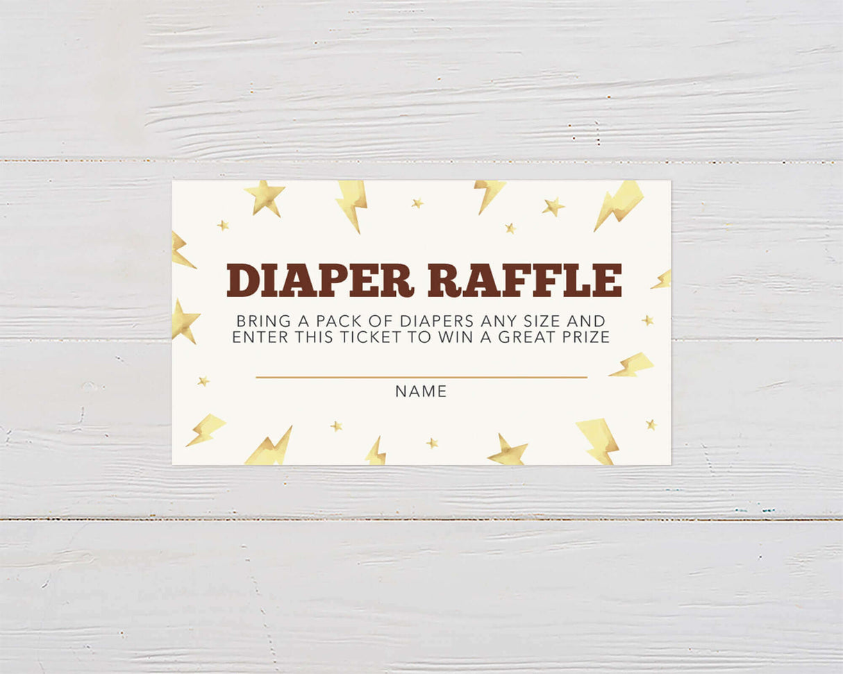 Gold star diaper raffle ticket for baby shower
