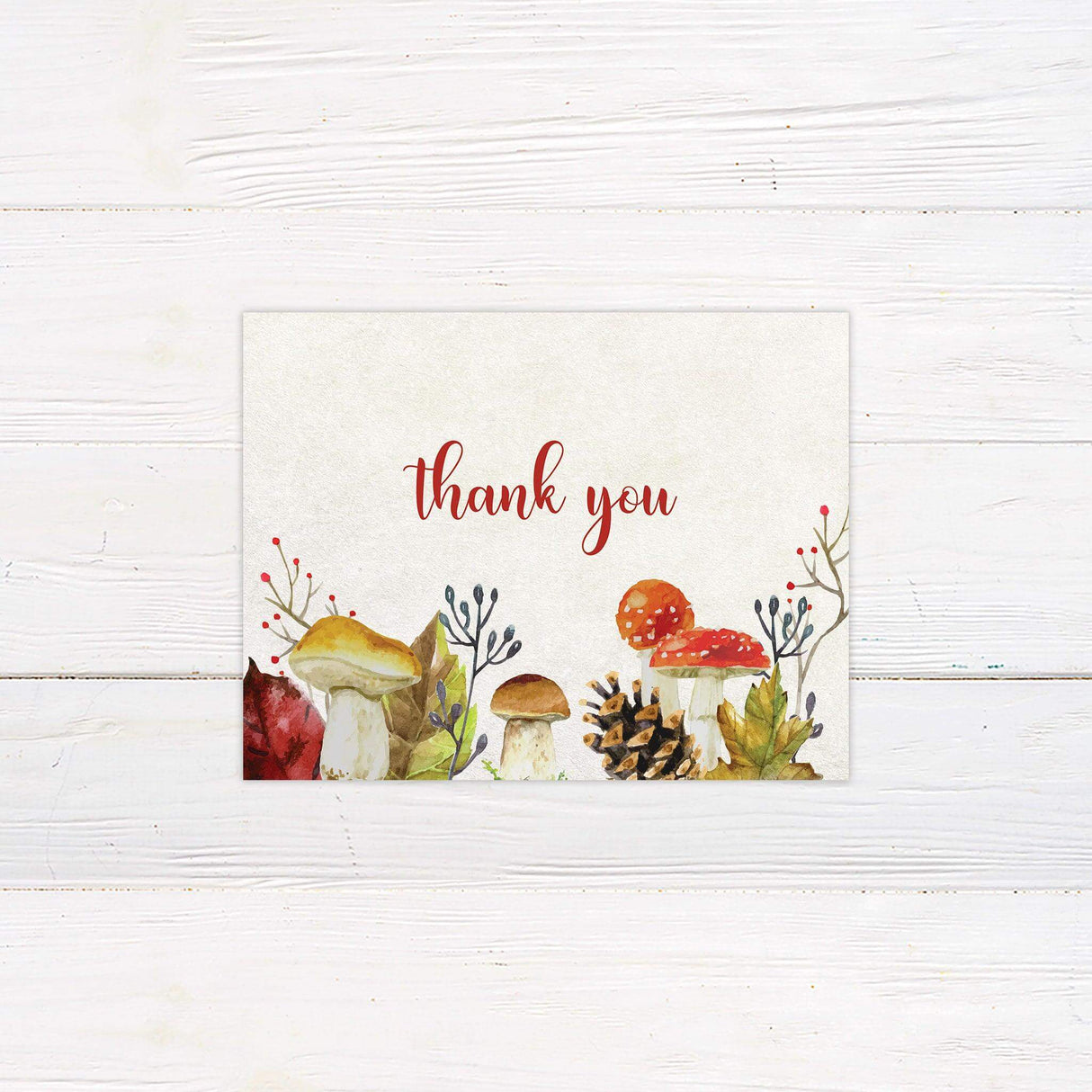 Botanical Mushroom Thank You Card - goprintplus
