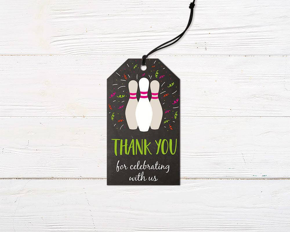 Bowling Birthday Favor Tag - goprintplus