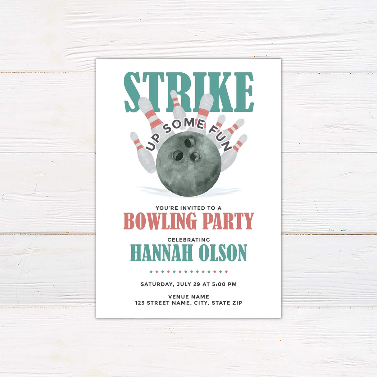 Bowling Party Invitation