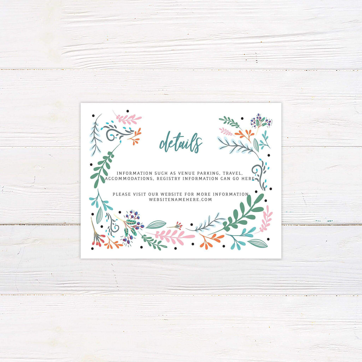Bright Botanical Flowers Details Cards - goprintplus