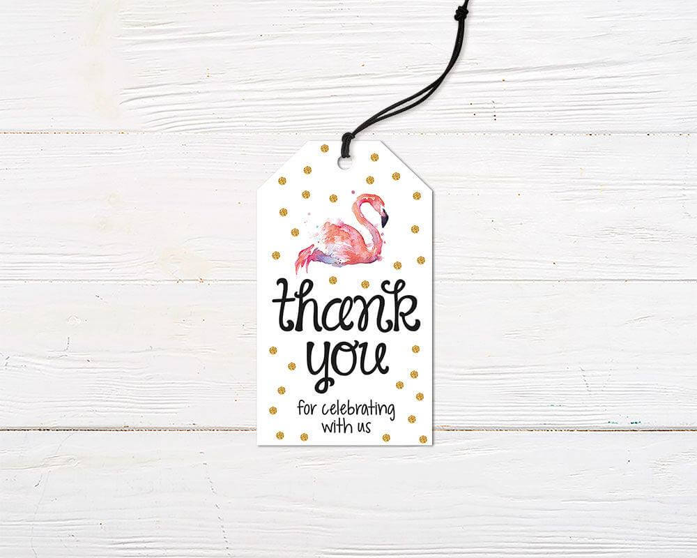 Bright Flamingo Favor Tag - goprintplus