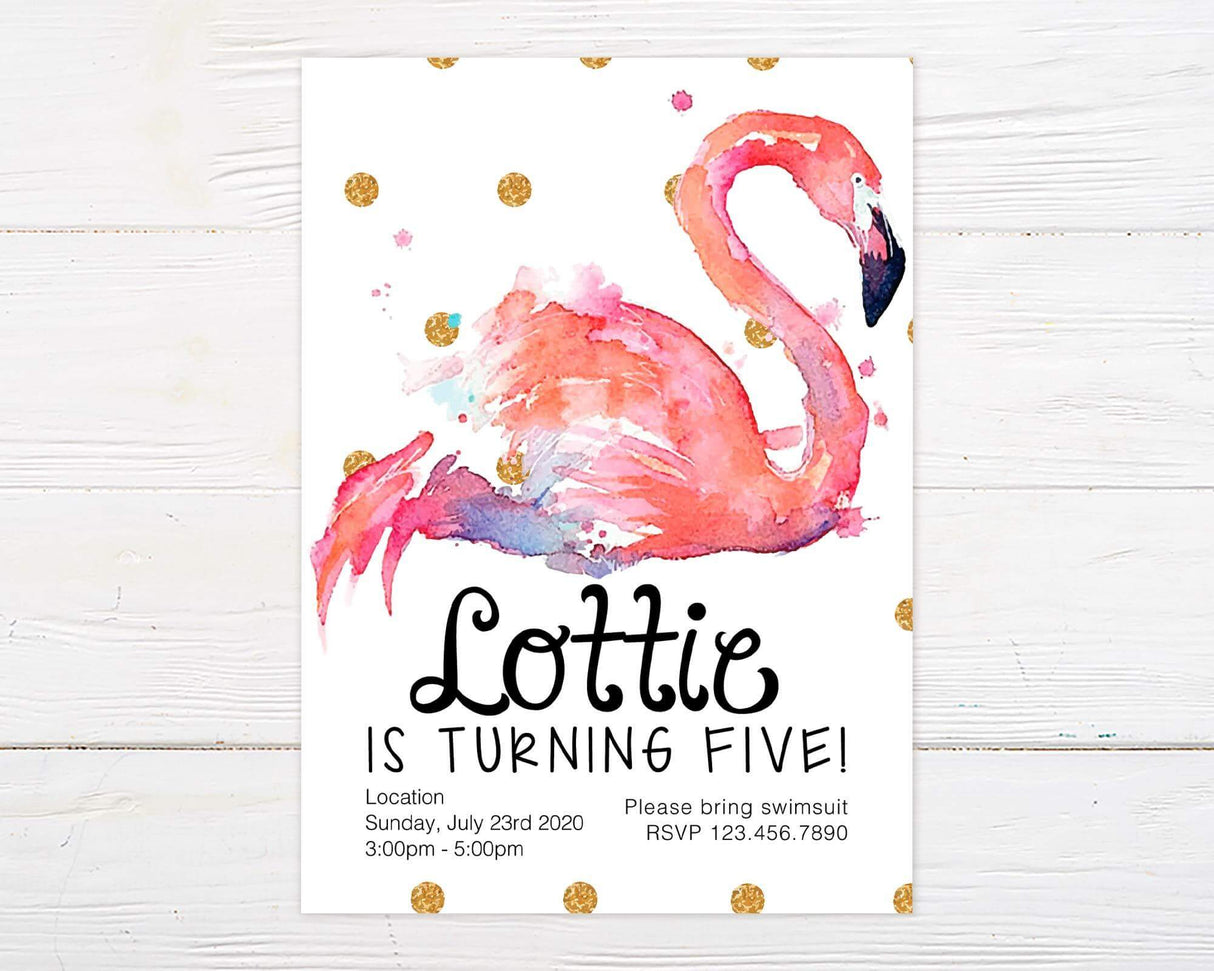 Bright Flamingo Birthday Invitation - goprintplus