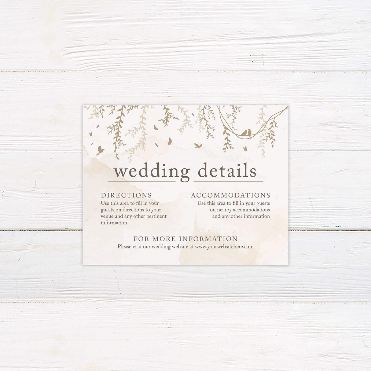 Brown Botanical Details Cards - goprintplus