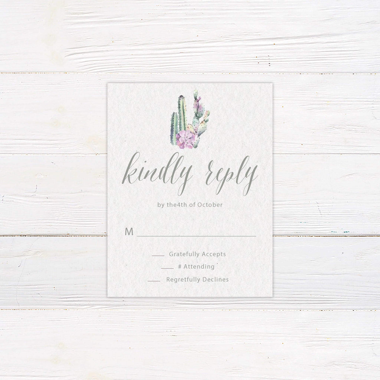 Budding Cactus RSVP - goprintplus