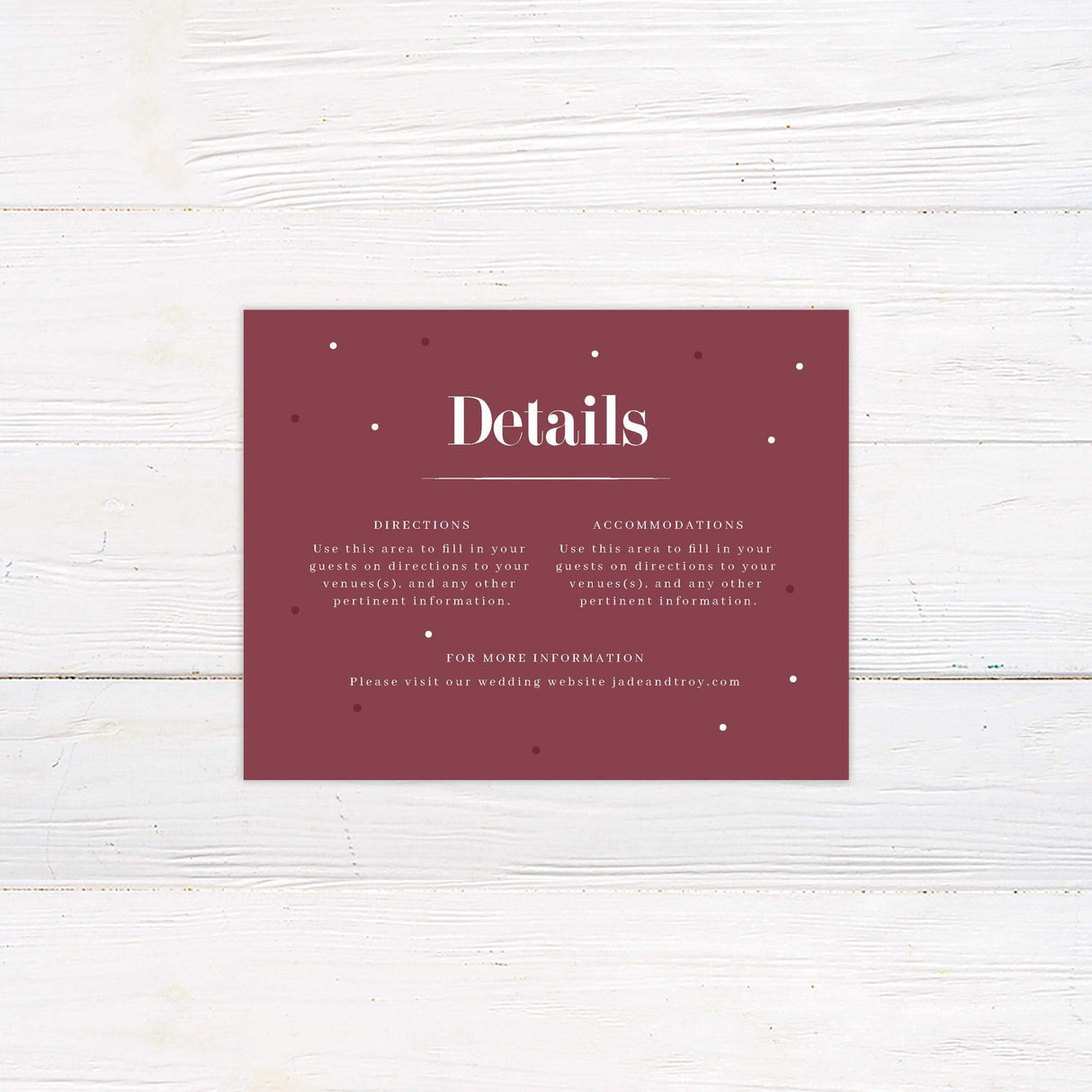 Burgundy Botanical Details Cards - goprintplus