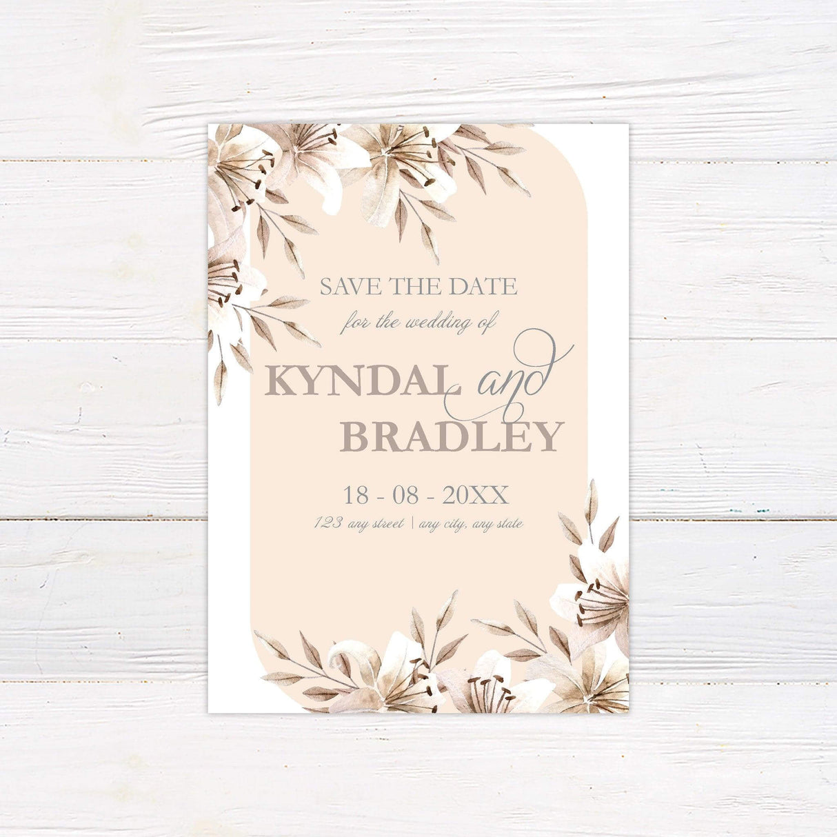 Champagne Floral Corners Invitations - goprintplus