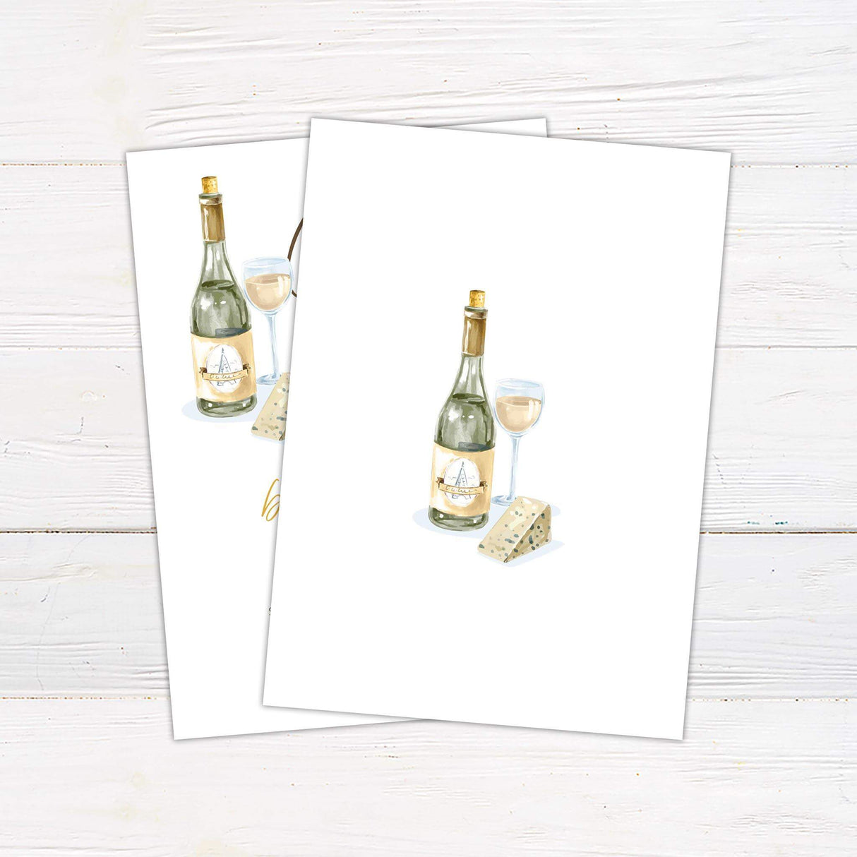 Cheers to the Bride Invitation featuring a wine bottle and glass design on a white background.