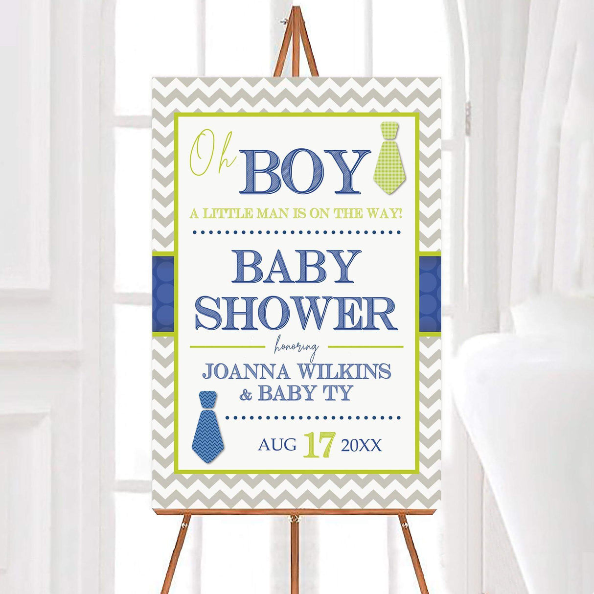 Chevron and Blue Shower - goprintplus