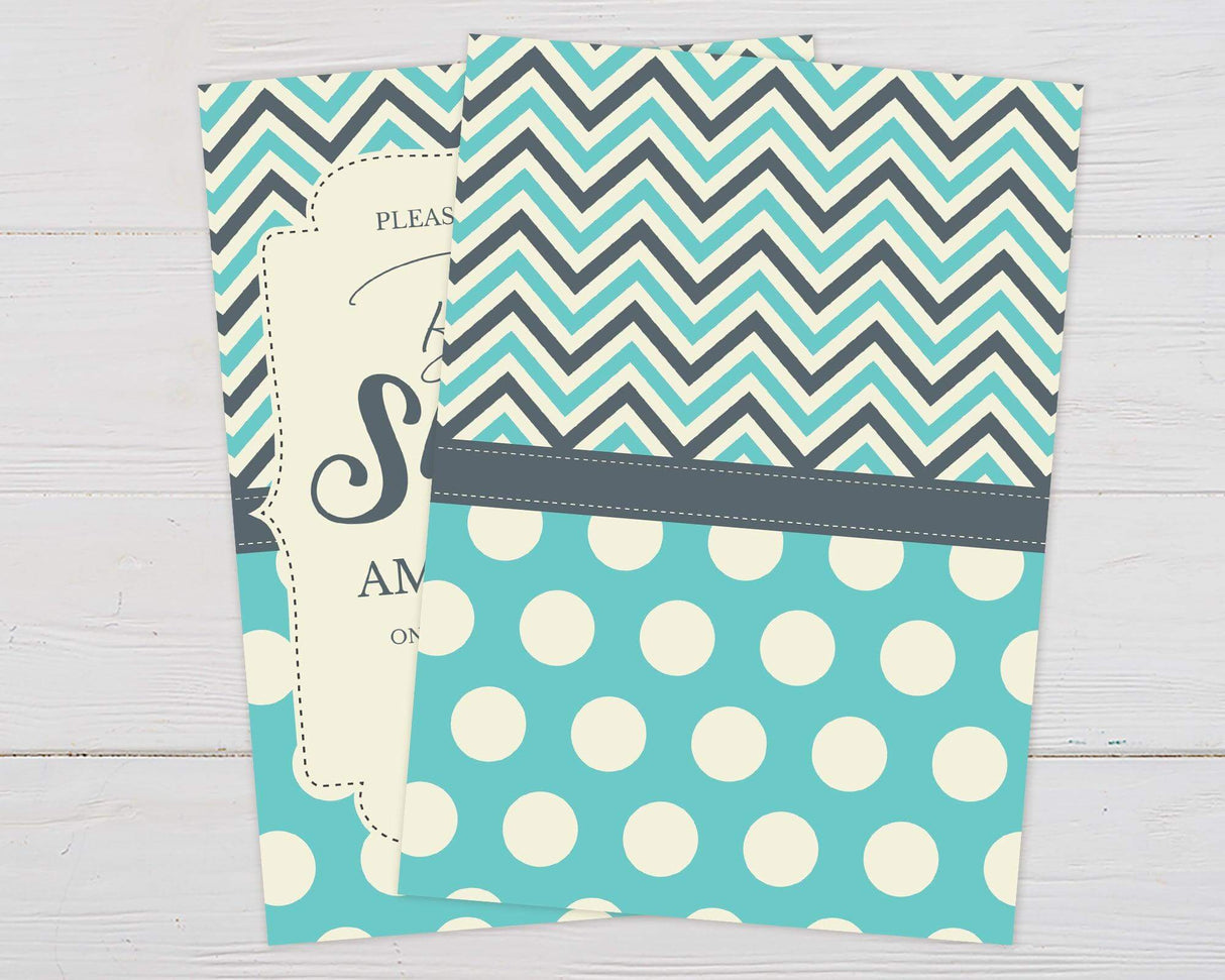 Chevron and Dots Shower - goprintplus