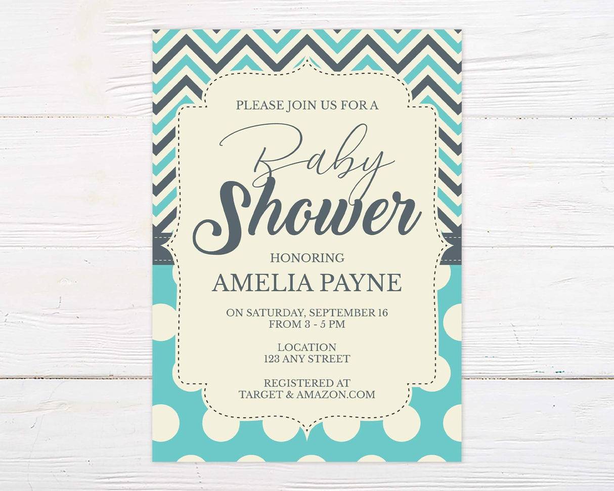 Chevron and Dots Shower - goprintplus