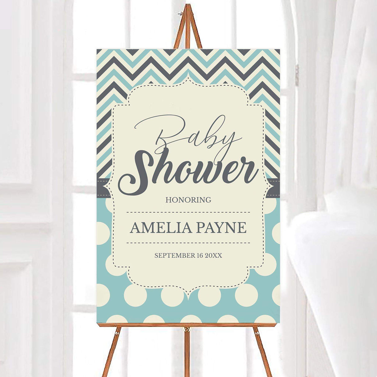 Chevron and Dots Shower - goprintplus