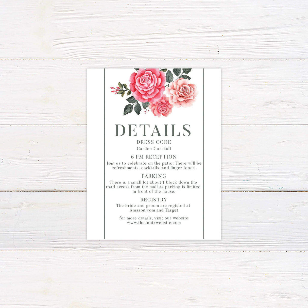 Chic Roses Details Cards - goprintplus