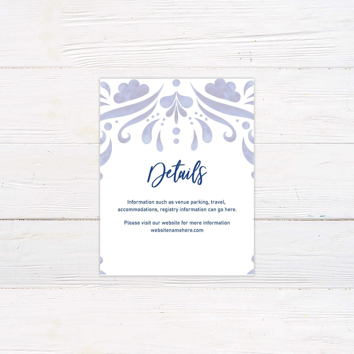 Cobalt Tile Invitations - goprintplus