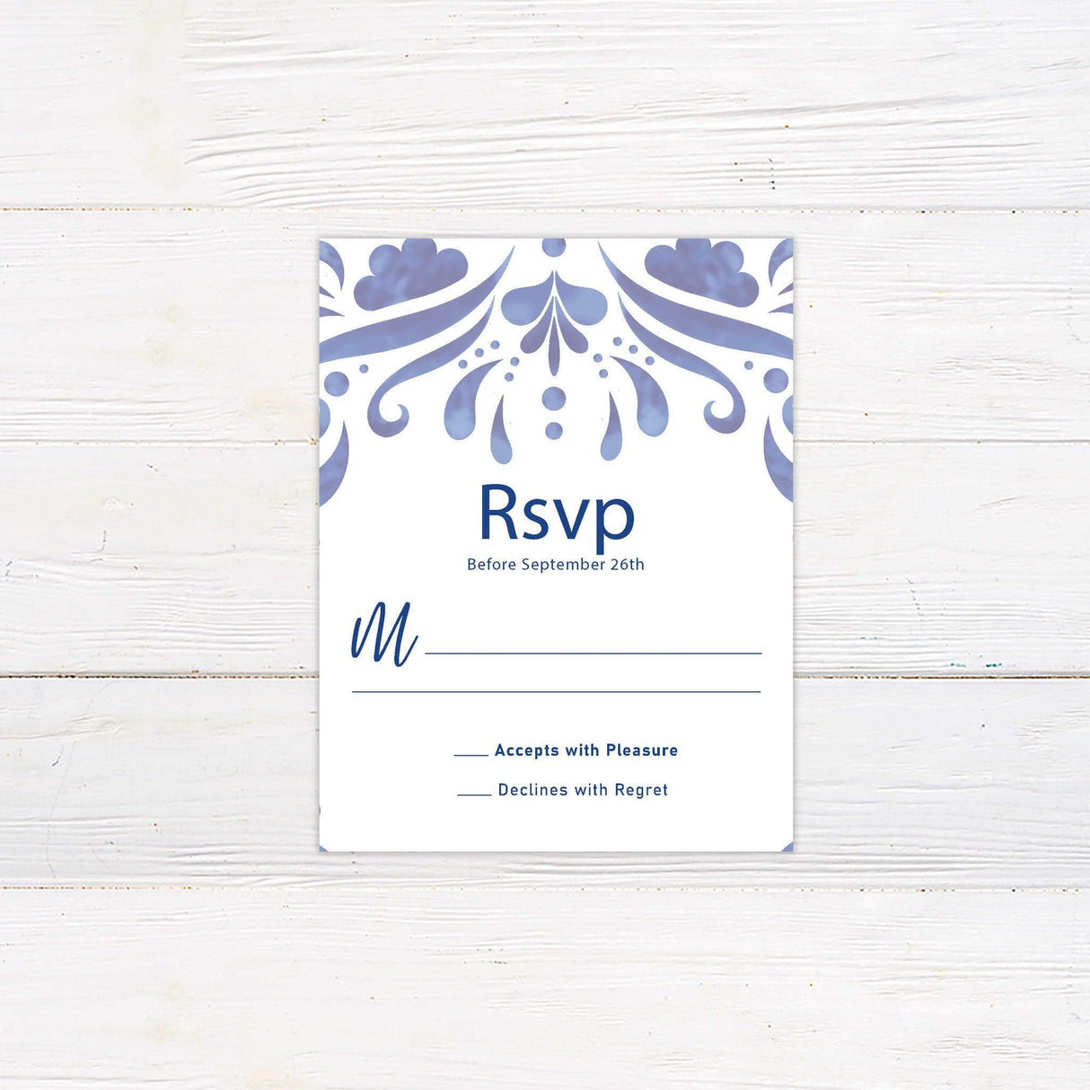 Cobalt Tile Invitations - goprintplus