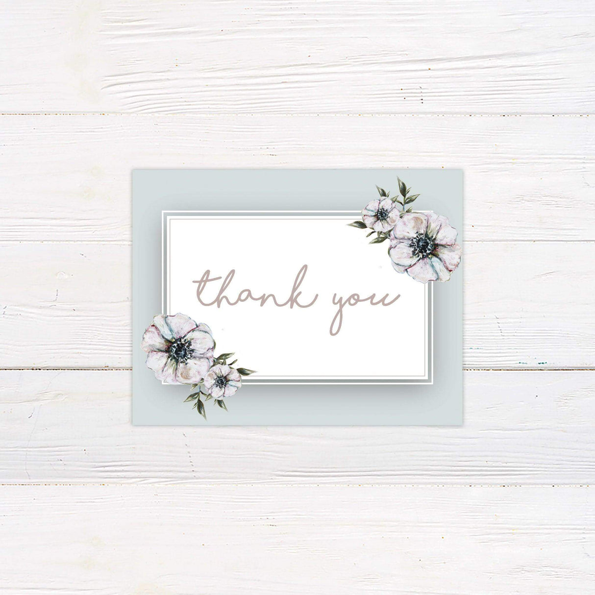 Color Pencil Floral Thank You Card - goprintplus