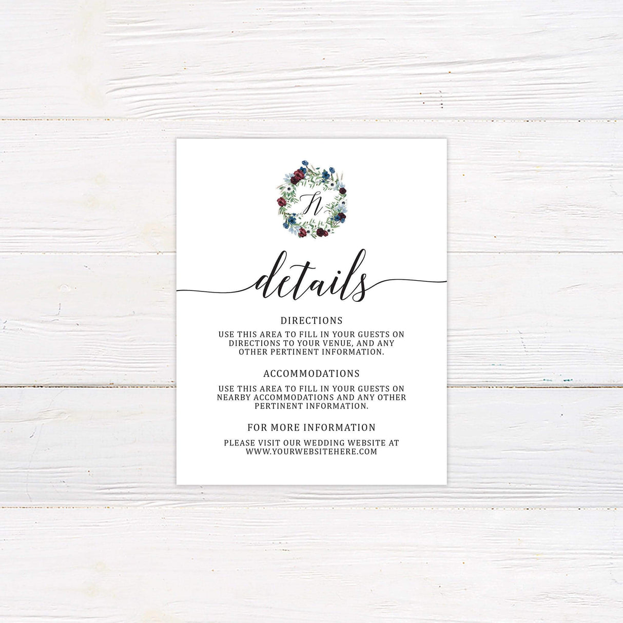 Colorful Wreath Details Cards - goprintplus
