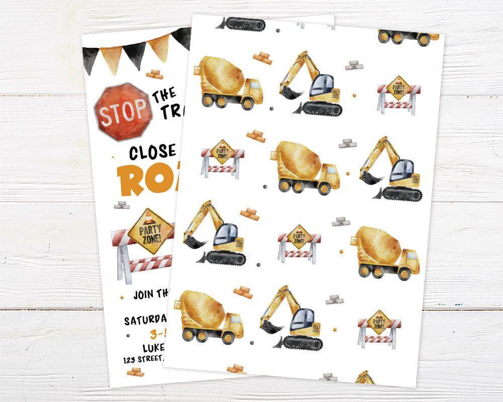 Construction Birthday Invitation - goprintplus
