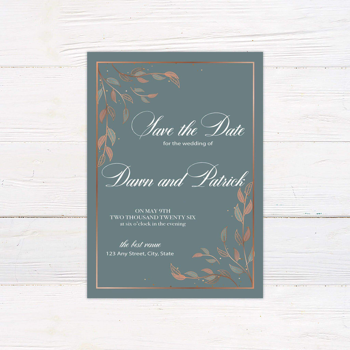 Copper Leaves Invitations - goprintplus