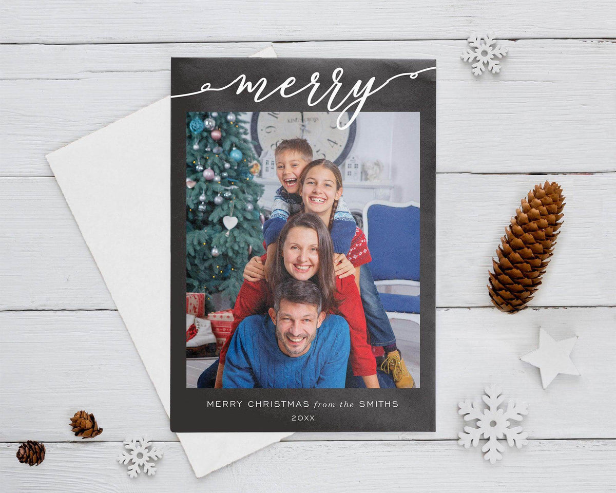 Cursive Merry Christmas Card - goprintplus