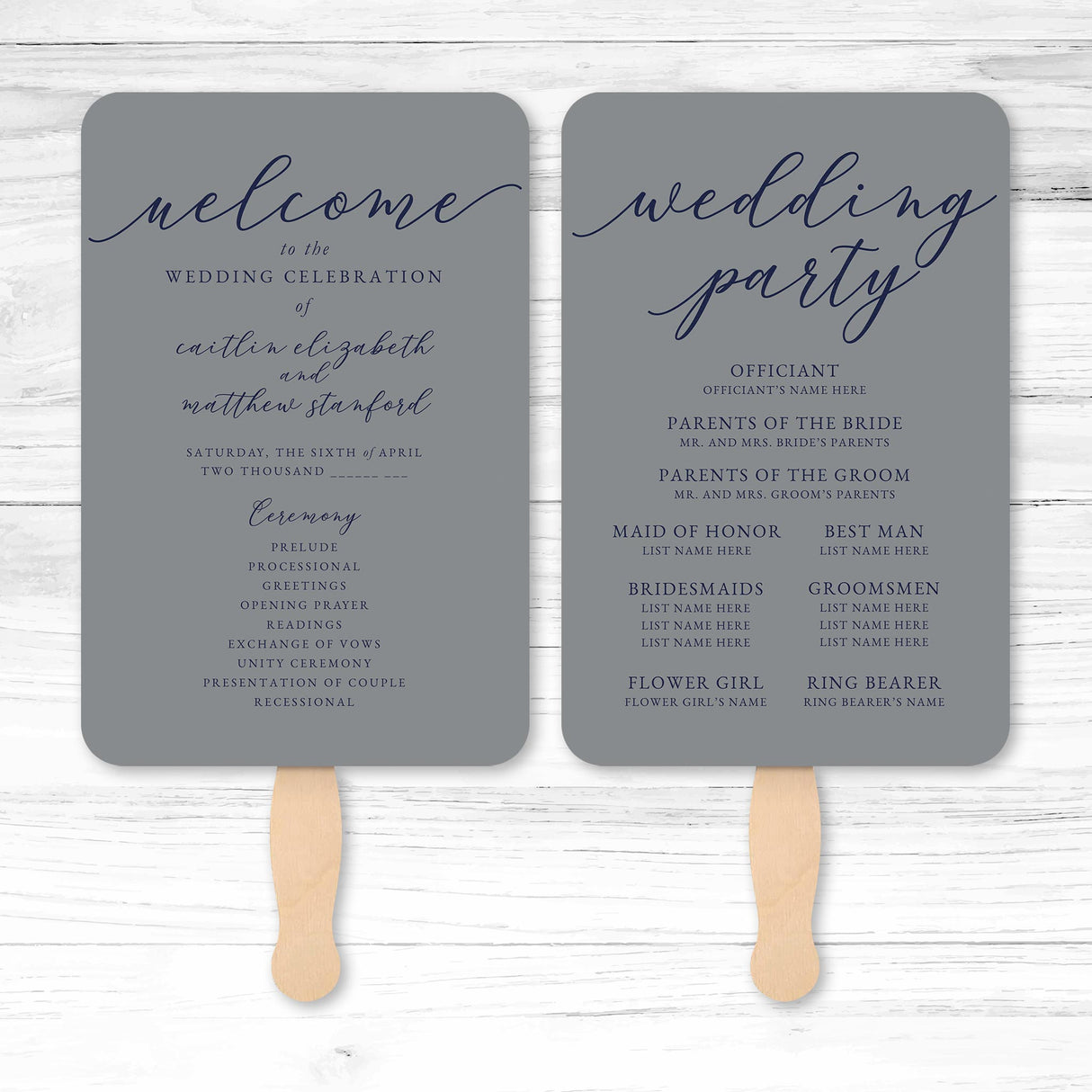 Specialty Paper Wedding or Event Program Fans