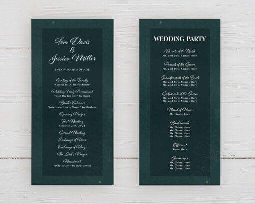 Dark Green Floral Program - goprintplus