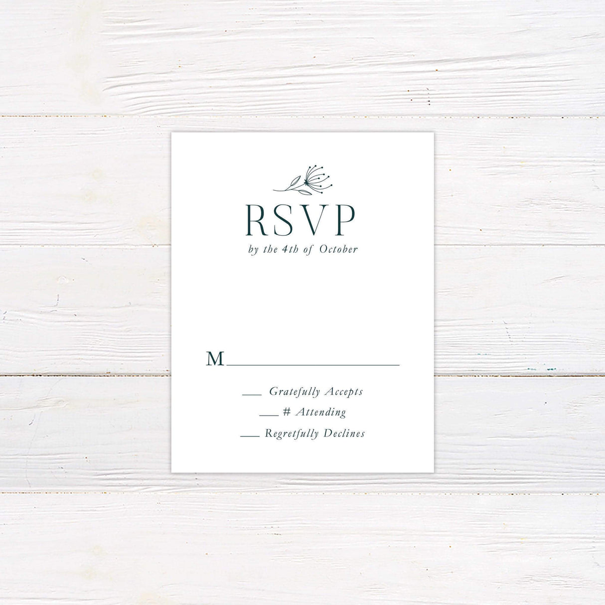 Dark Teal RSVP - goprintplus