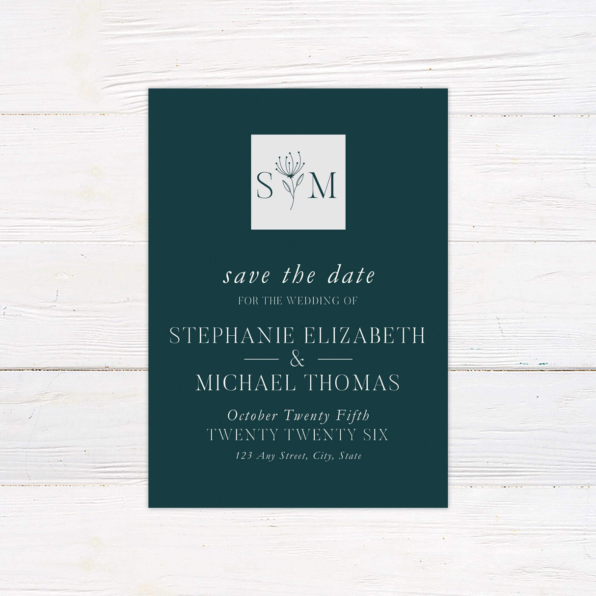 Dark Teal Save The Date - goprintplus