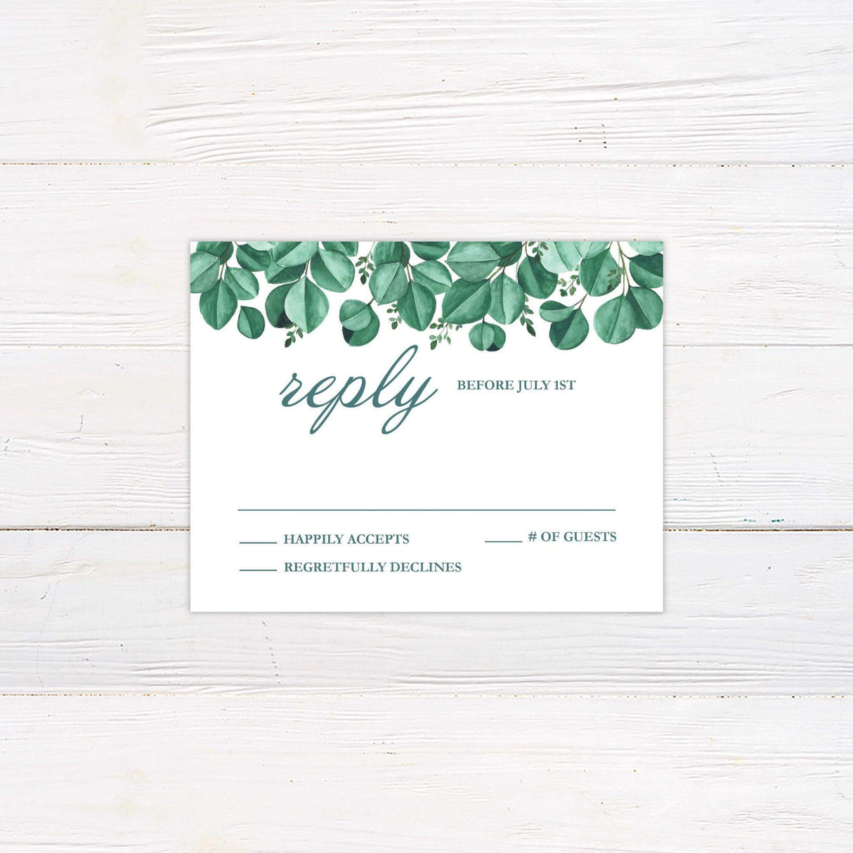 Deep Green Eucalyptus RSVP - goprintplus