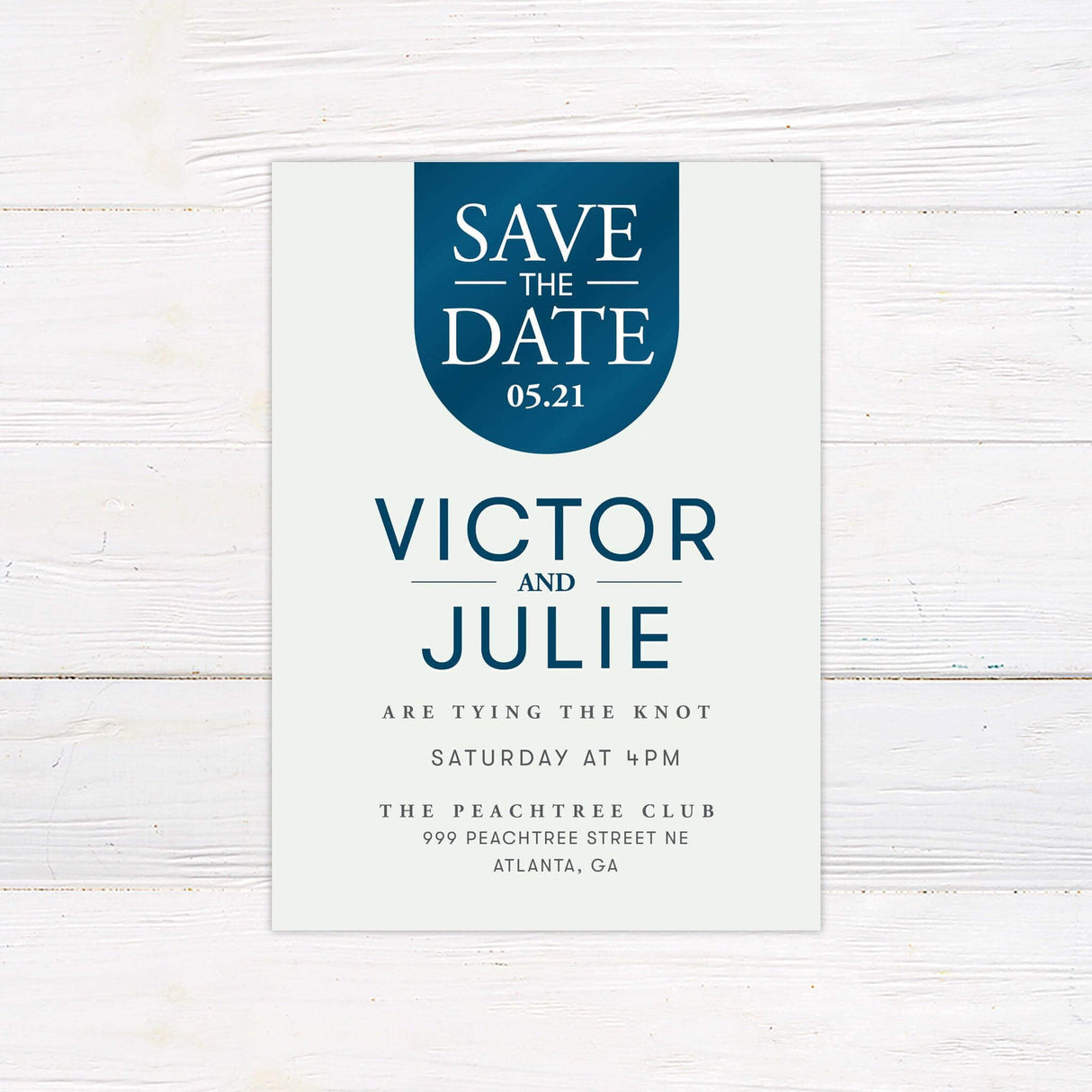 Deep Teal Blue Save The Date - goprintplus