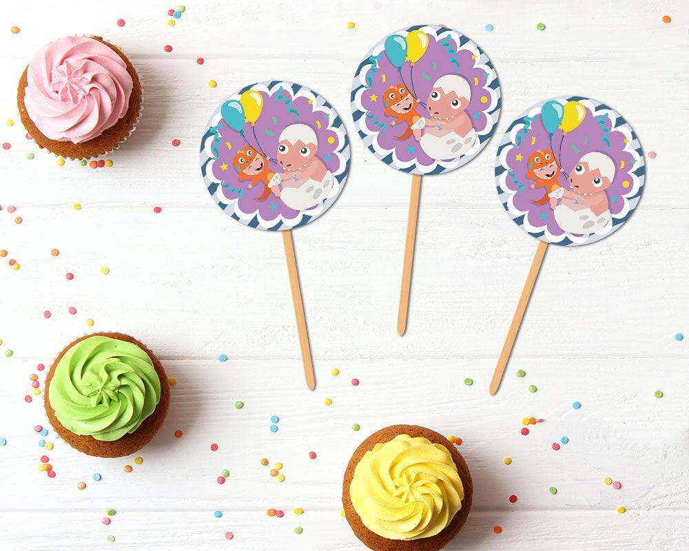 Dinosaur Birthday Cupcake Topper - goprintplus