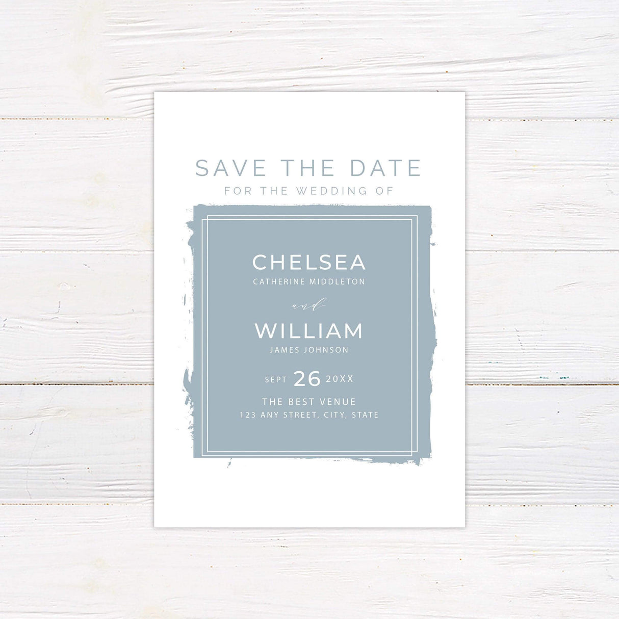 Dusty Blue Invitations - goprintplus