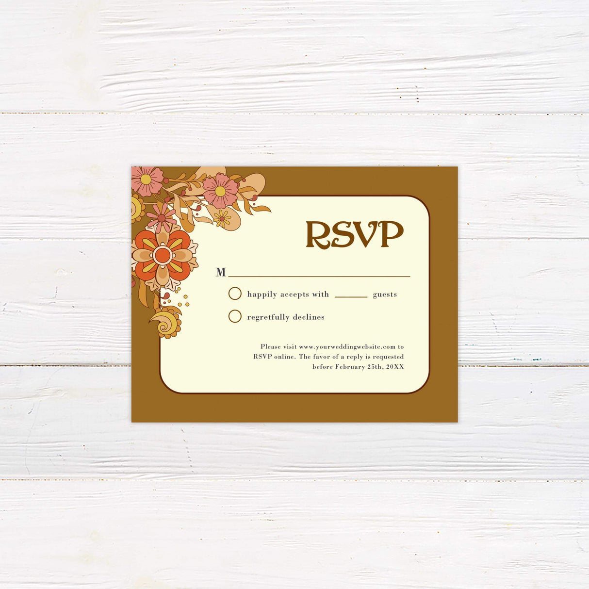 Earth Tone Floral RSVP - goprintplus