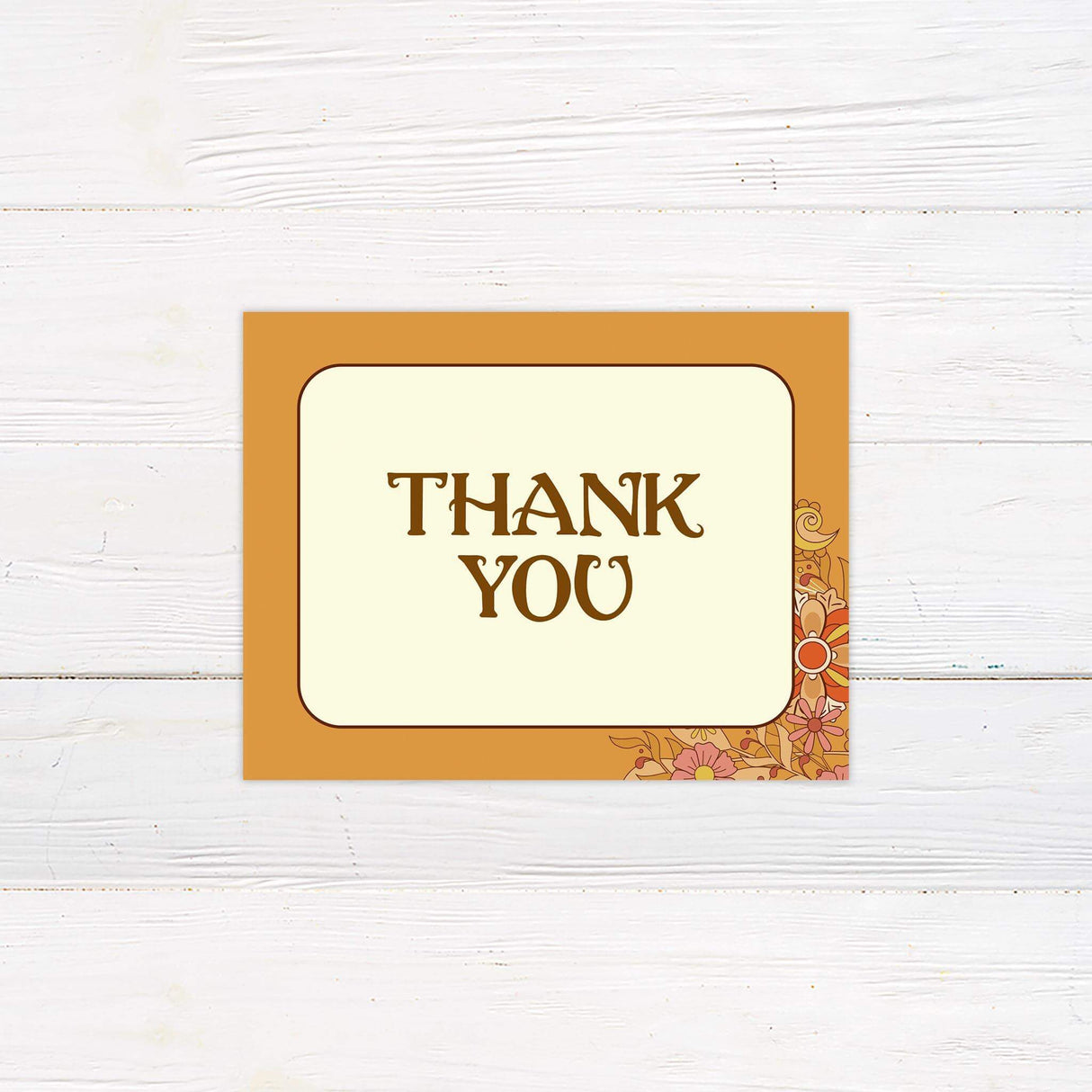 Earth Tone Floral Thank You Card - goprintplus