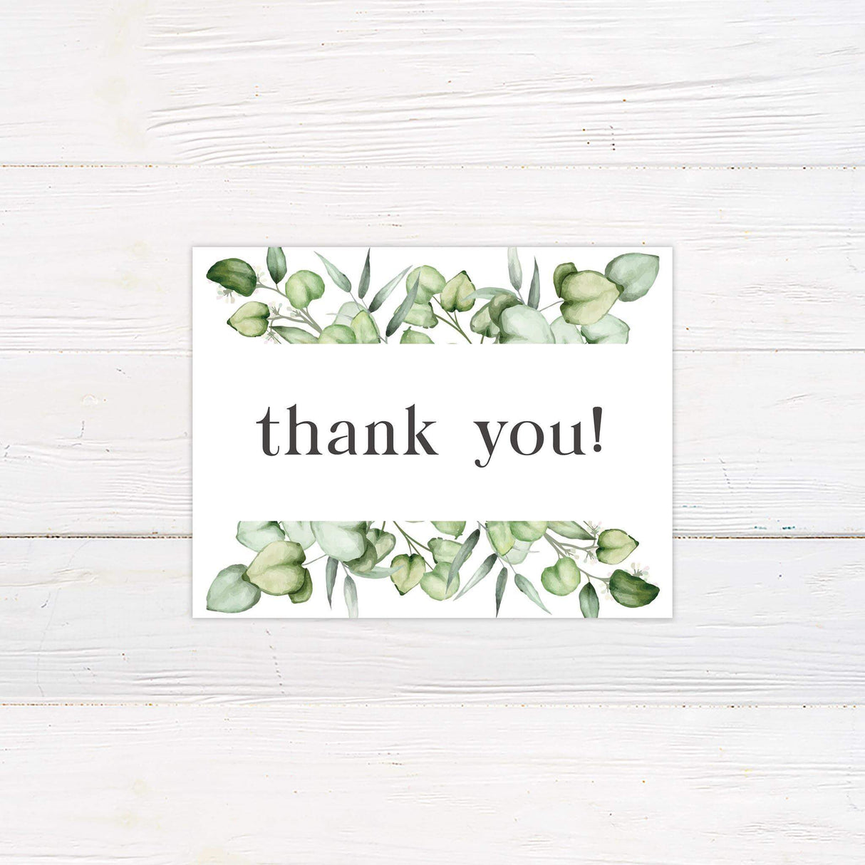 Elegant Eucalyptus Greenery Thank You Card - goprintplus