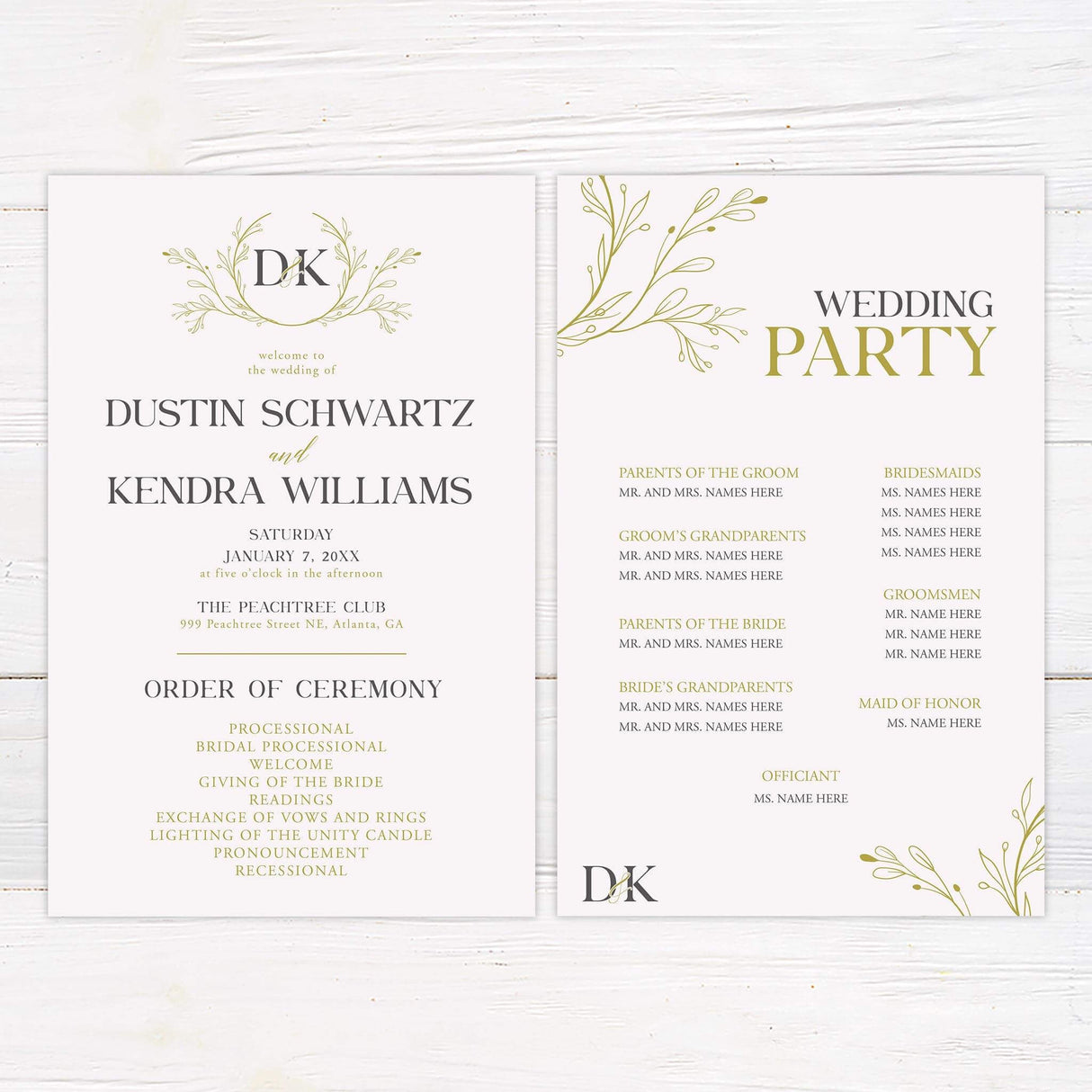 Elegant Gold Wreath Monogram Invitations - goprintplus