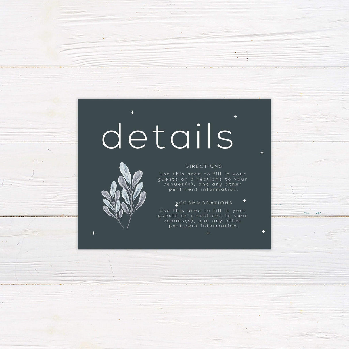 Elegant Leaves Details Cards - goprintplus