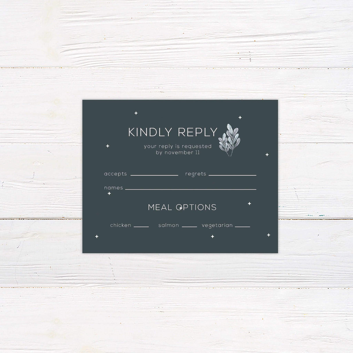 Elegant Leaves RSVP - goprintplus
