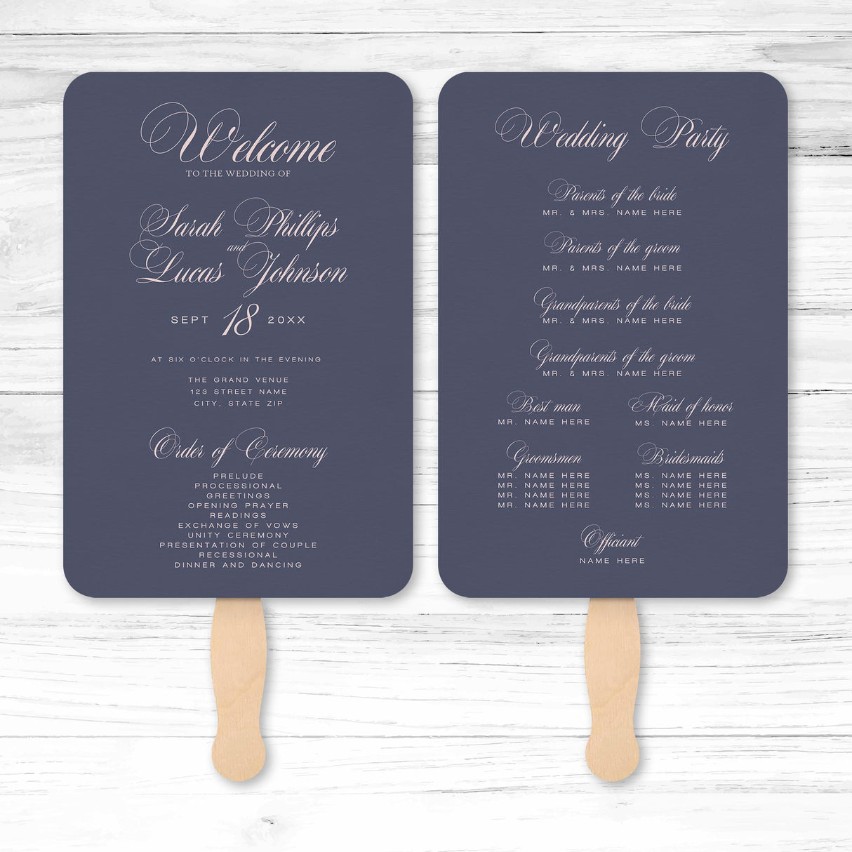 Specialty Paper Wedding or Event Program Fans