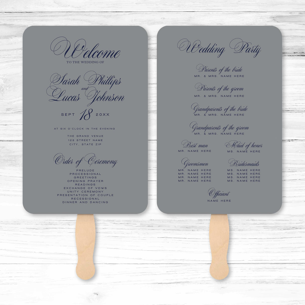 Specialty Paper Wedding or Event Program Fans